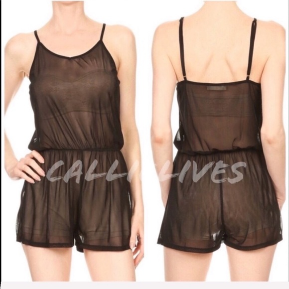Xena Cami: Romper Shorts mesh Sheer Sexy Jumpsuit - Picture 6 of 8